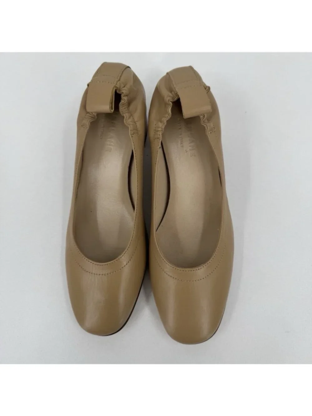 Everlane Italian Leather Day Heel Light Taupe 5 Women's Elastic Back Comfort